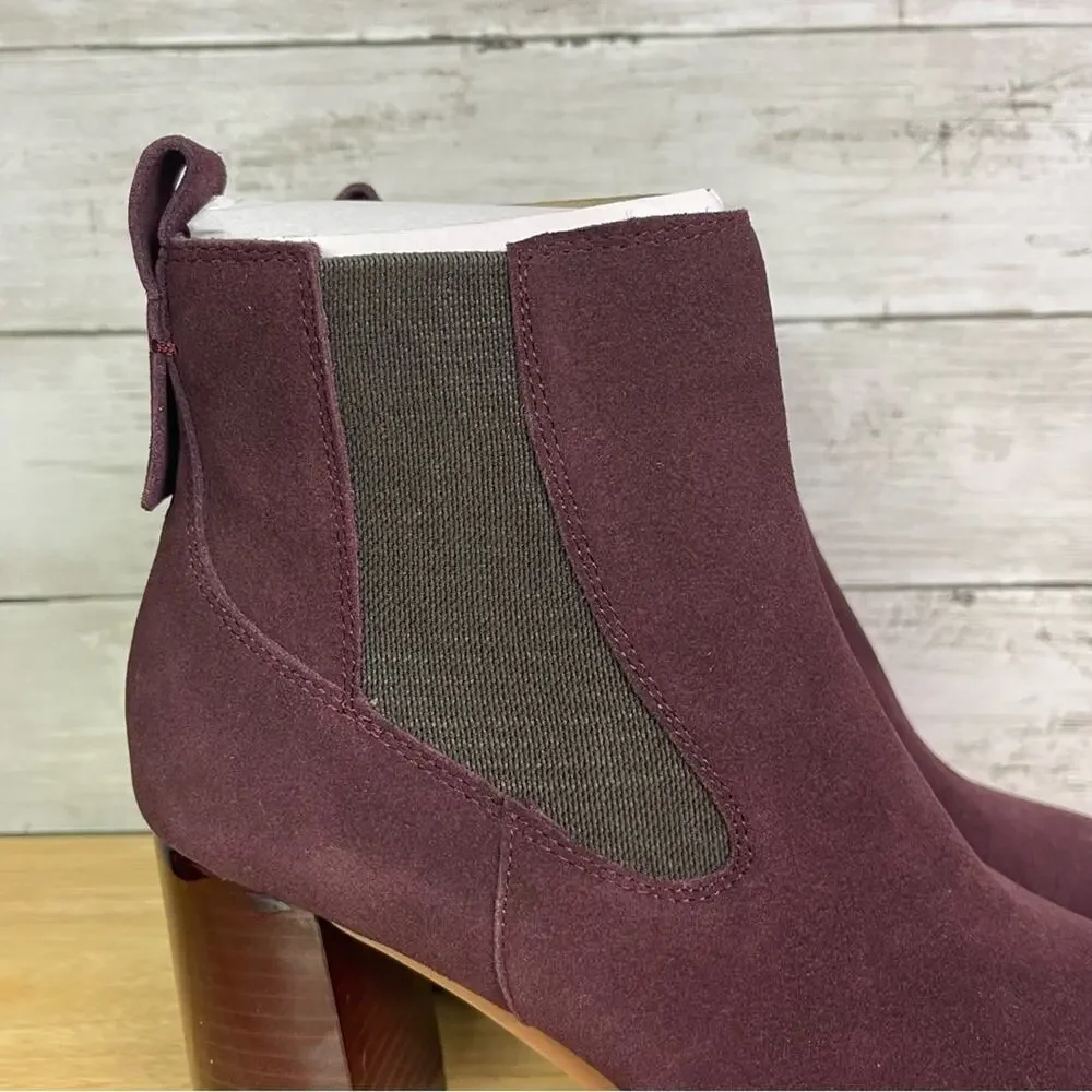 Sanctuary Ravish Chelsea Suede BootIe Burgundy Size 7.5 - Picture 2 of 6